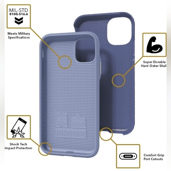 Fortitude Series Slate Blue Dual Layer Phone Case for iPhone 11 Pro Max (6.5") - Picture 4 of 8